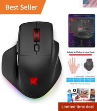 Large Wireless Gaming Mouse for Big Hands, Tri-Modes 2.4G/Bluetooth/Wired Rec... picture