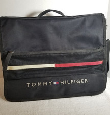 Tommy Hilfiger Vintage Messenger/Laptop Bag Black with Red White Logo Classic picture