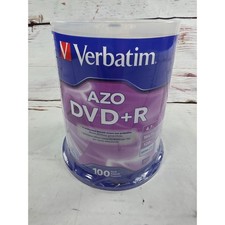 Verbatim AZO DVD+R 4.7GB 16x 120min Blank Media Discs 100 Pack Spindle 95098 picture