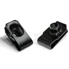 #10-32 U Clip on Nut, Black Extruded U Nuts Clip Carbon Steel, 25 Pcs U Style F picture