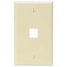 Leviton 41080-1IP QuickPort, single gang, 1-port, ivory Wall Plate picture