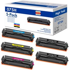 5 Pack 075H Toner Cartridge for Canon 075 H Color ImageCLASS LBP647Cdw MF662Cdw picture