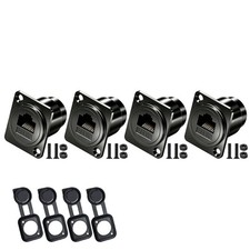 4x RJ45 CAT5 CAT6 Panel Mount D type Ethernet Coupler pass through Dual Female picture