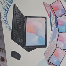 TUNKARMOR Universal Tablet Keyboard Case & Bluetooth Mouse Bundle Black PU picture
