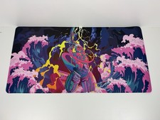 XL 31x15 Extended Gaming Mouse Pad Neon Samurai Warrior Desk Mat Keyboard Mat picture