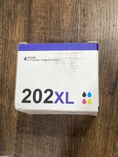 202XL 4 Pack Printer Ink Cartridges Cyan Magenta Yellow Black Color Exp. 12/2026 picture