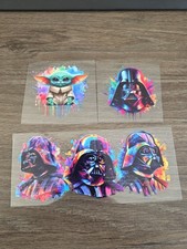 Star Wars Vader Grogu 3pc Sticker Decal Bundle Raised UV DTF Various Sizes picture