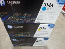 SET of 3 HP Q7560A Q7561A Q7562A 314A Print Toner Cartridge  FACTORY SEALED BOX picture