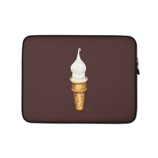 Ice Cream Laptop Sleeve | Chocolate Brown Neoprene Case | Lana Swan Art picture