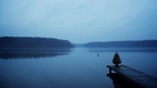 Landscape water nature pier blue calm waters lake Custom Gaming Mat Desk picture