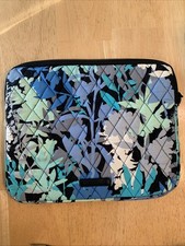 Vera Bradley CAMOFLORAL Blue White 10.25” x  8.25” Padded Sleeve Retired Pattern picture