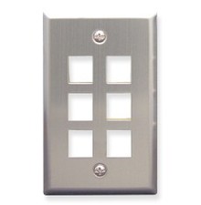 Faceplate stainless steel1-gang6-port picture