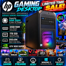 Gaming PC HP GTX 1650 Super 32GB RAM 1TB SSD RGB Intel I7 Xeon Win 11 Desktop picture