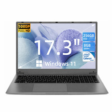 2026 SGIN 17.3 In Laptop 8GB RAM 256GB SSD Intel J4105 Quad-Core Windows 11 FHD picture