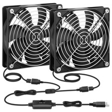 USB Cooling Fan 120Mm 2 Packs, 5V Brushless Quiet Fan with Speed Controller picture