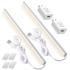 DWEPTU 2Pack LED Under Cabinet Light Bar with USB 12