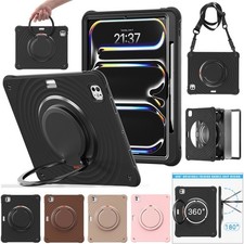 Fr iPad Pro 11 13 inch M4 M5 2025 Heavy Duty Shockproof Case Rotate Stand Cover】 picture