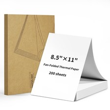 Gloryang Thermal Printer Paper 8.5 x 11 Inch US Letter 200 Sheets, Fan-fold  picture