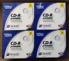 Eight (8) NEW Sealed Office Depot CD-R 52X Media With Jewel Cases, Pack Of 10 picture