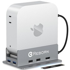 Mac Mini m4 Hub, HDMI/DP, USB 3.0/2.0, SD, Silver picture