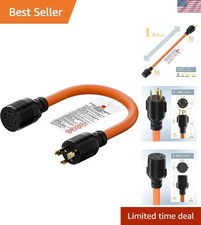 1.5FT Nema L5-30P to L14-30R Heavy-Duty 30A Adapter Cable for Generators picture