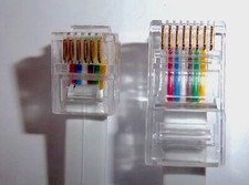 RJ12 Male Plug to 6 wire RJ45 male BROADBAND Flat Cable Lead VARIOUS LENGTHS LOT picture