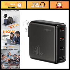140W USB-C Laptop Charger, Slim 4-Port PD 3.1 GaN Power Adapter - Fast Charging picture