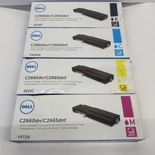 NEW Genuine Dell C2660dn C2665dnf Toner Set 67H2T TW3NN V4TG6 2K1VC picture
