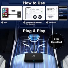 Wireless Apple CarPlay Adapter, 2023 Upgrade Adapter for OEM Wired Cars, - picture