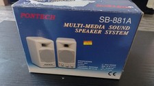 PONTECH SB-881A Computer Speakers 2.0 Wired 3.5mm Built-In Amp White picture