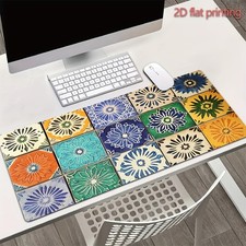 1pc Large Oriental Vintage Geometric Andalusian Moroccan Tile Design Mouse Pad picture
