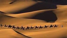 Landscape nature camels sand desert shadow people Custom Gaming Mat Desk picture