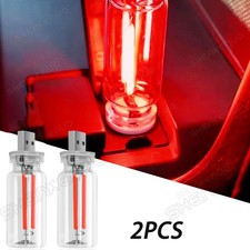 2Pcs Portable USB Night Light Bulb Touch Dimmable Car+Home Interior Ambient Red picture