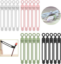 [20Park] Silicone Cable Ties,Reusable Cable Management Organizer, Multipurpose E picture