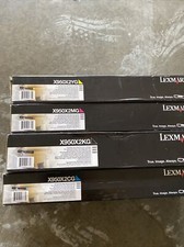 GENUINE SET 4 LEXMARK HI-YLD TONERS C950X2CG C950X2YG C950X2MG C950X2KG C950 NEW picture