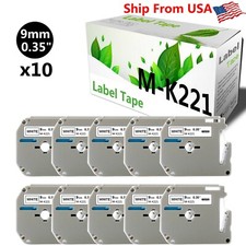 10 PK MK221 MK-221 Label Tape Used for P-touch PT-65VP PT-70(Black on White) picture