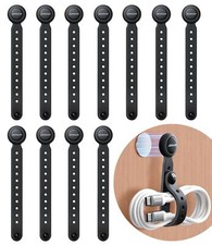 JOYROOM 12PCS Magnetic Cable Ties Black Reusable Silicone Organizers picture