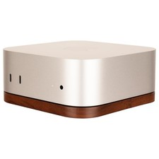 Walnut Mac mini Stand for M4 M5 2024-2028 Floating Design Power Button Access picture