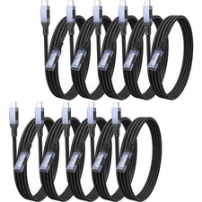 USB-C Extension Cable 3ft 10-Pack Male to Female 20Gbps 240W 4K@60Hz Braided picture