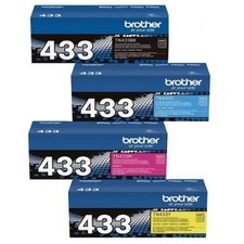 Brother TN433 High Yield Toner Set Black, Cyan, Magenta, Yellow New, Sealed Box picture