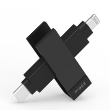iXflash 256GB iPhone iPad Flash Drive Memory Stick Storage Lightning USB-C Black picture
