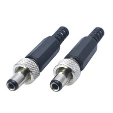 1pc DC 5.5 x 2.1mm 5.5 x 2.5 mm Male Power Plug with Screw Nut Locking Connector picture