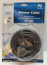 NEW Belkin F2A036-25 Bi-Directional DB25 Printer Parallel Cable - 25 ft picture
