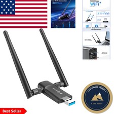 Upgrade Your Desktop with a High-Speed 1300Mbps USB WiFi Adapter - Plug and Play picture