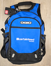 ​NWT OGIO Fugitive Backpack Blue Black Laptop Audio Port Bag CertainTeed Logo picture