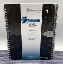New Livescribe Dot Paper A5 Notebook 1-4, 4-Pack Single Subject Factory Sealed picture