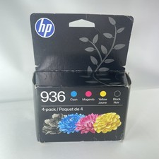HP 936 Ink 4 Pack Black Cyan Magenta Yellow Ink Cartridge Genuine EXP SEP 2027 picture