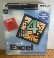 Vintage Microsoft Excel For Windows 95 Big Box Software 3.5 Floppy New Sealed picture