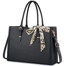 Laptop Bag For Women 15.6 Inch Laptop Tote Bag Waterproof Leather Work Bag Compu picture