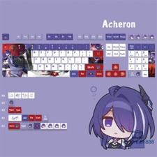 Honkai Star Rail Acheron 128 Keycaps Backlit PBT Dye-sub for Cherry MX Keyboard picture